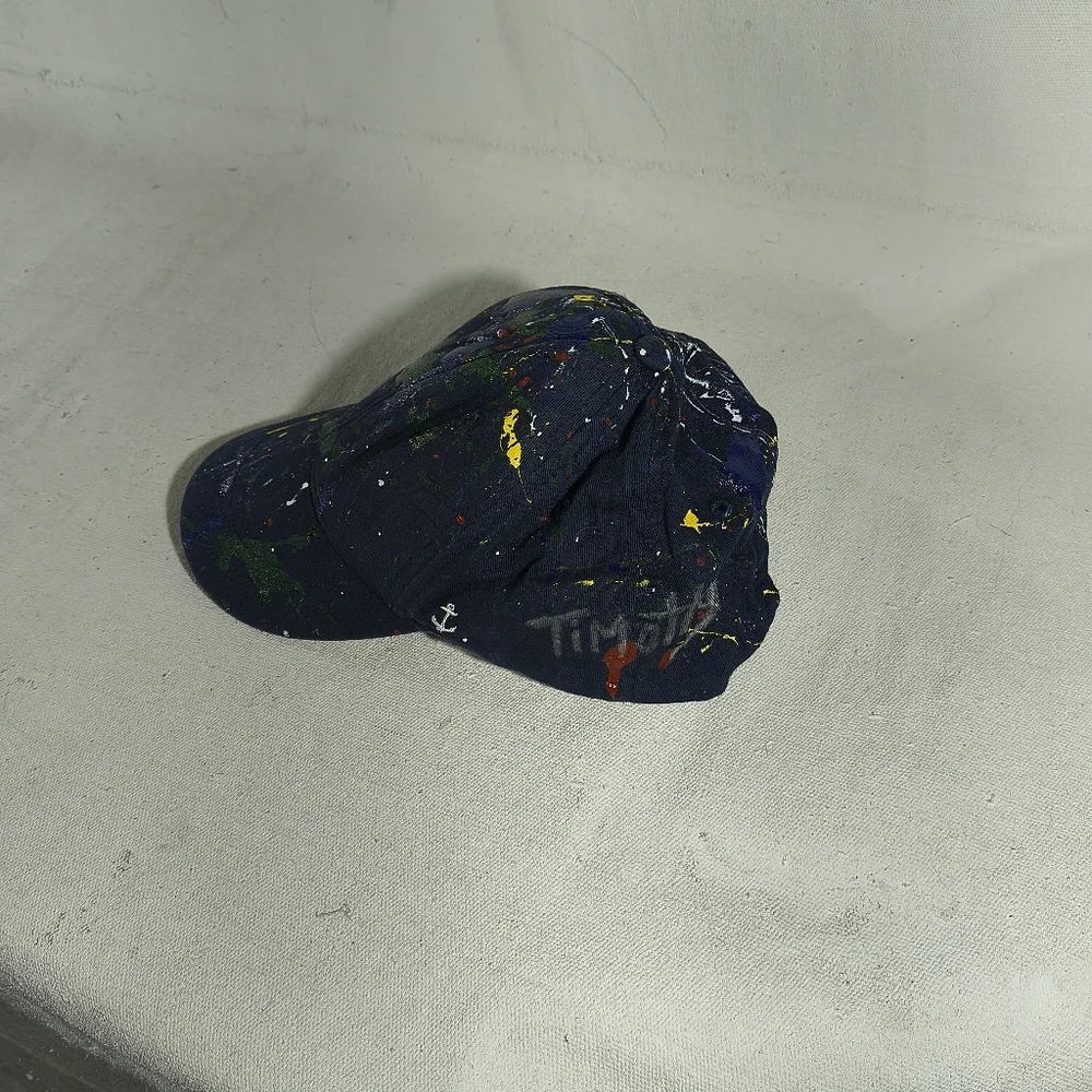 Unisex Navy Blue Adj Cap 551 with Unique Street Wear Art Timothy Designs